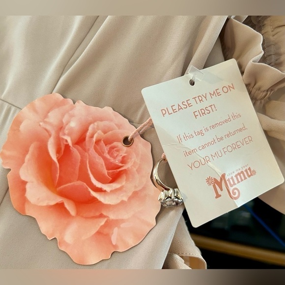 NWT Show Me Your MuMu Brittany Maxi Dress Show Me the Ring Crisp in Dove Grey, S - Picture 13 of 15